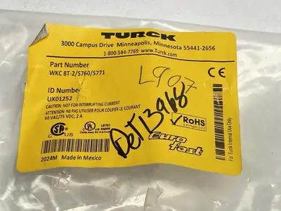 WKC 8T-2/S760/S771, UX01252 | Turck WKC 8T-2/S760/S771 Double Ended Cordset UX01252 - Used