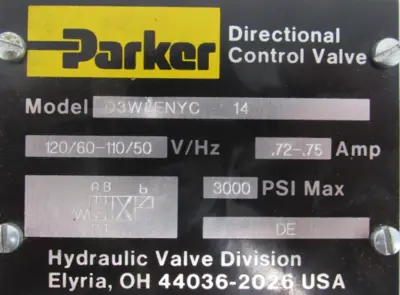 NEW PARKER D3W8ENYC-14 SOLENOID VALVE D3W8ENYC14