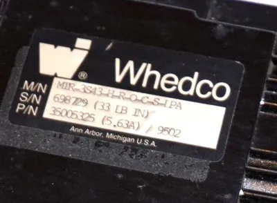 WHEDCO 35005325 SERVO MOTOR 5.63 AMP, 9502 RPM