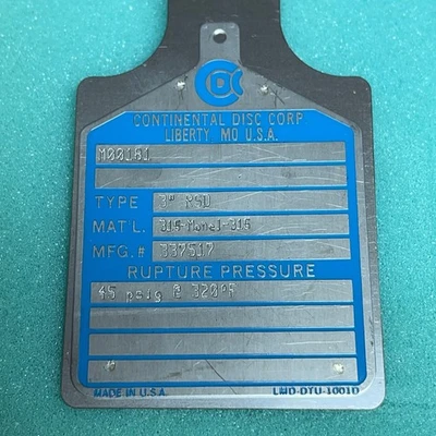 NEW Continental Disc Corp 337517