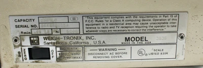 USED WEIGH-TRONIX 3835
