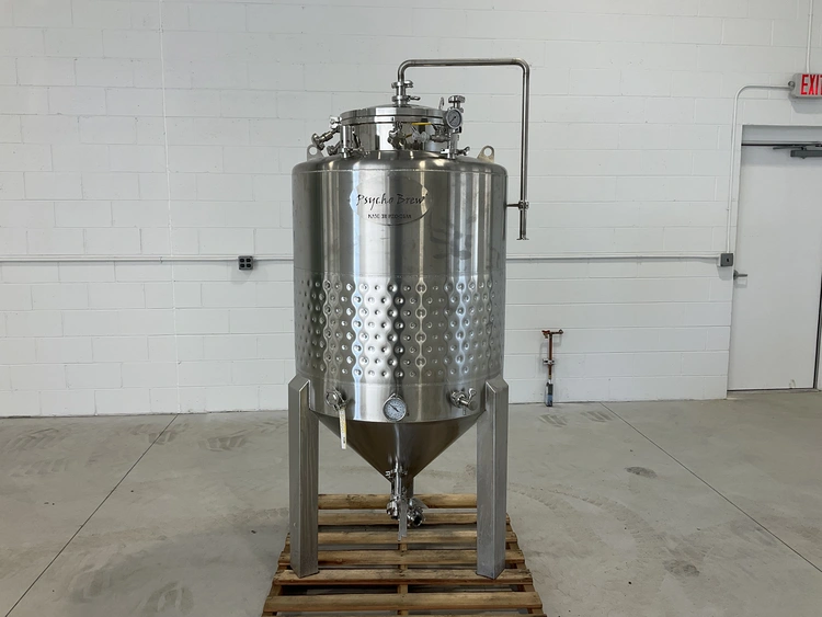 Used PSYCHO BREW JACKETED CONICAL FERMENTER/UNITANK 10BBL Jacketed Tanks Michigan US | Miedema Asset Management Group #1580123