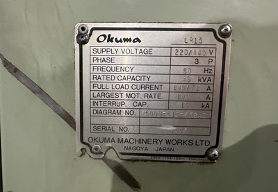 OKUMA LR15 TURNING CENTER