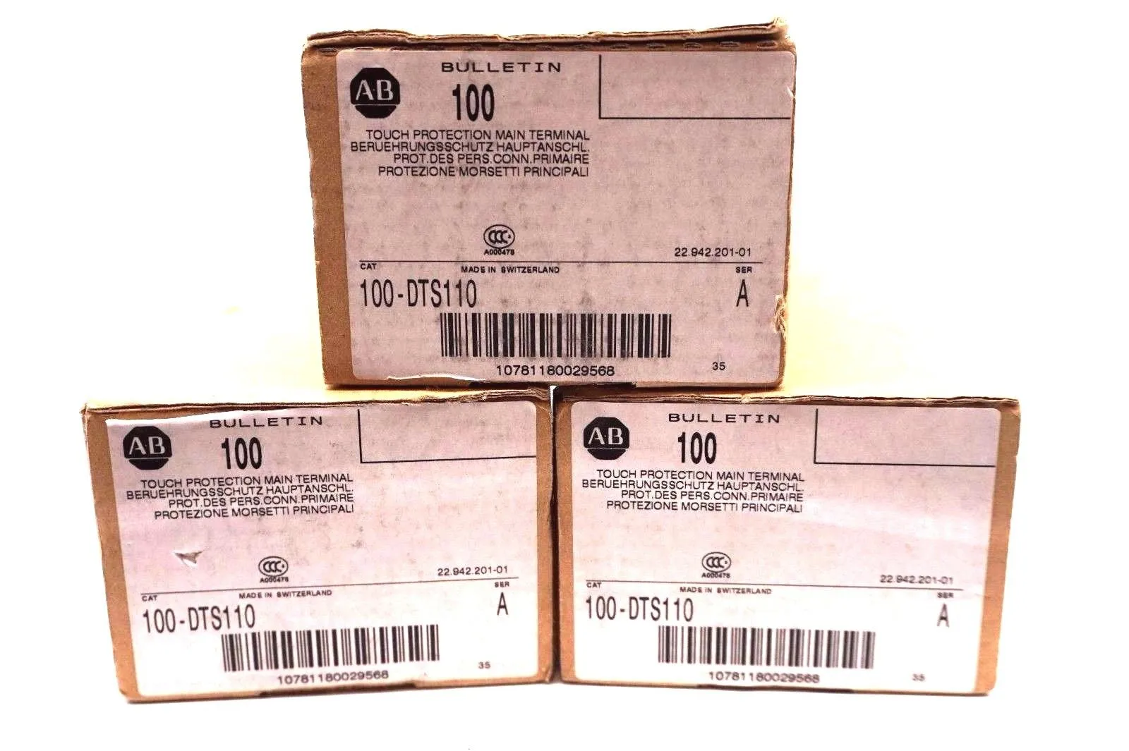 3 NEW ALLEN BRADLEY 100-DTS110 TERMINAL COVER SER.A 100DTS110
