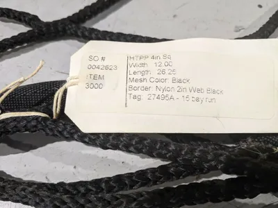 M3000BK | InCord  Knotless Netting 4" Square Holes 2" Web Border 26.25ft x 12ft - Used