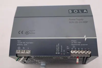 SOLA/HEVI-DUTY SDN 20-24-480C DIN Rail Power Supply 24VDC STOCK B-1377