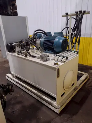 200 TON AMD 4-POST TIE-ROD FRAME HEAVY DUTY HYDRAULIC PRESS & MULTI-PRESSURE HYDRAULIC UNIT: STOCK #19452
