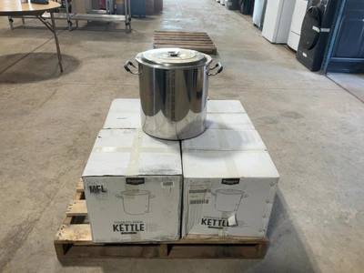 Used LOT OF (6) BREWMASTER 8.5 GALLON STAINLESS STEEL BREW KETTLES Brewing Equipment Michigan US | Miedema Asset Management Group #1580112