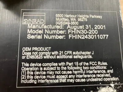 USED SYNRAD SERIES INDEX MARKING HEAD NO BOTTOM COVER