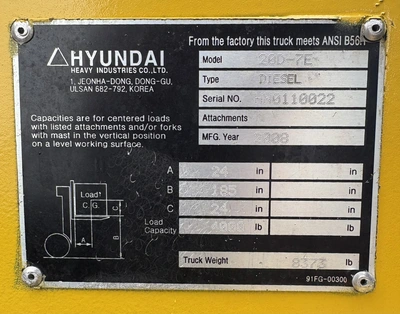 USED 2008 HYUNDAI 20D-7E