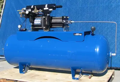 Haskel 8AGD-2 Single Stage Double Action Gas Booster with 80 Gallon Tank