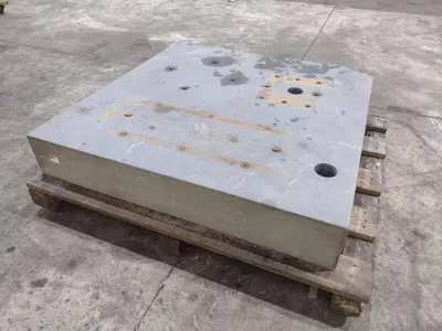 48" X 48" X 8" BLACK GRANITE TABLE: STOCK #22227