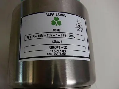 USED ALFA LAVAL TRI CLOVER 761TR-10M-20S-1-SFY-316L SANITARY VALVE