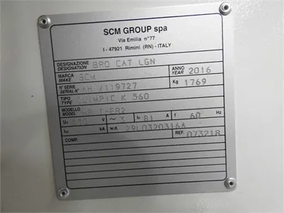 2016 SCM Olimpic K560 HP/ERT Edgebander