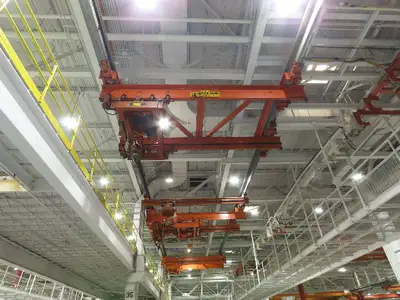 Cleveland Tramrail 11 Ton Double Girder Underhung Bridge Crane 18' 3" Span