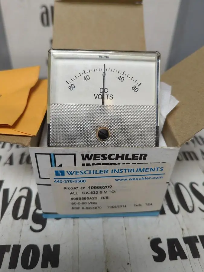 New | in-Stock WESCHLER 19568202 Meters - Misc | Surplus Asset Holdings #1206871