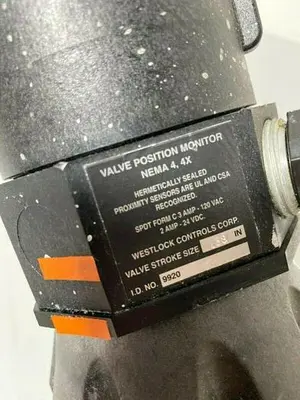 USED 2 ITT SHEROTEC STAINLESS STEEL DIAPHRAGM VALVES W/ POSITION MONITOR