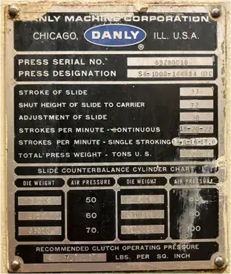1969 DANLY S4-1000-144-84 Straight Side Presses | CNC Pro Equipment (3)