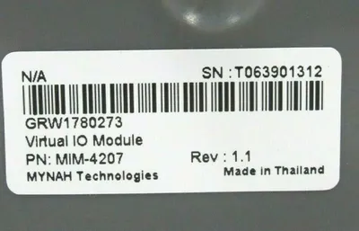 USED MYNAH MIM-4207 GRW1780273 VIRTUAL I/O MODULE MIM4207