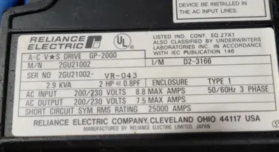 USED Reliance Electric 4289342863468632478237
