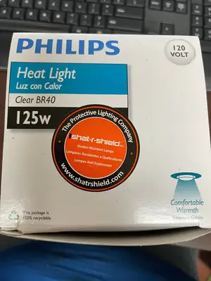 New | in-Stock Philips New Philips BR40 Clear Heat Light 125W Medium Base. Heat Lamps (Food) Illinois US | Falcon Restaurant Supply #1376097