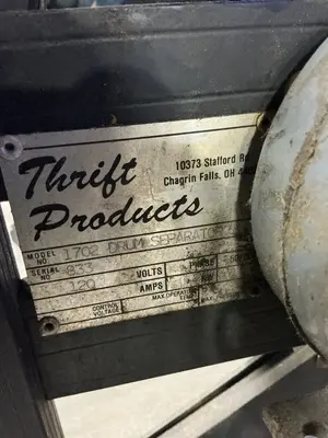 USED THRIFT PRODUCTS 1702 DRUM SEPARATOR