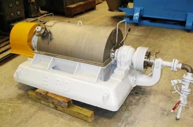 Bird 18 x 28 solid bowl decanter centrifuge, 316SS.