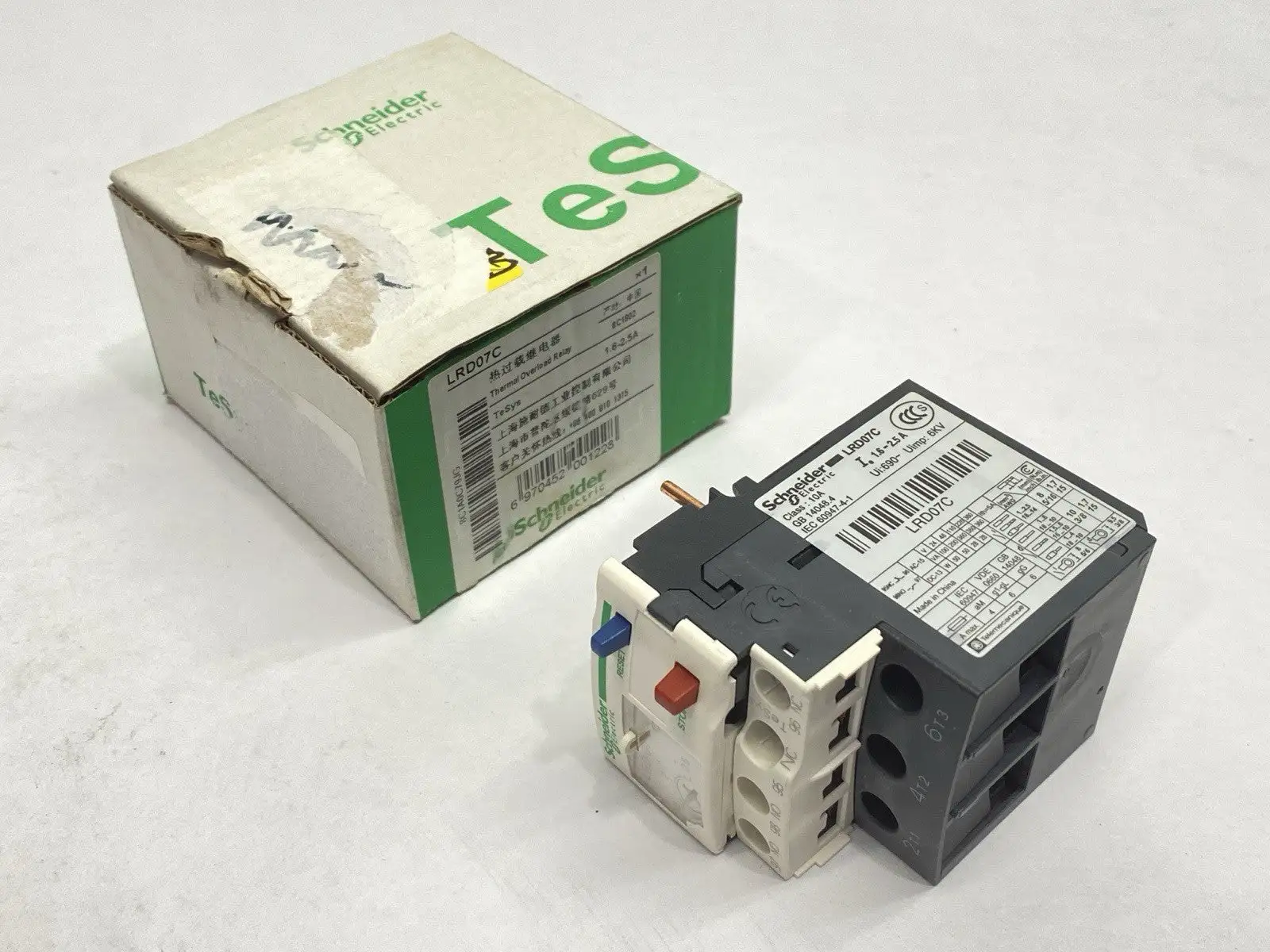 USED SCHNEIDER ELECTRIC TESYS THERMAL OVERLOAD RELAY 1.6-2.5A