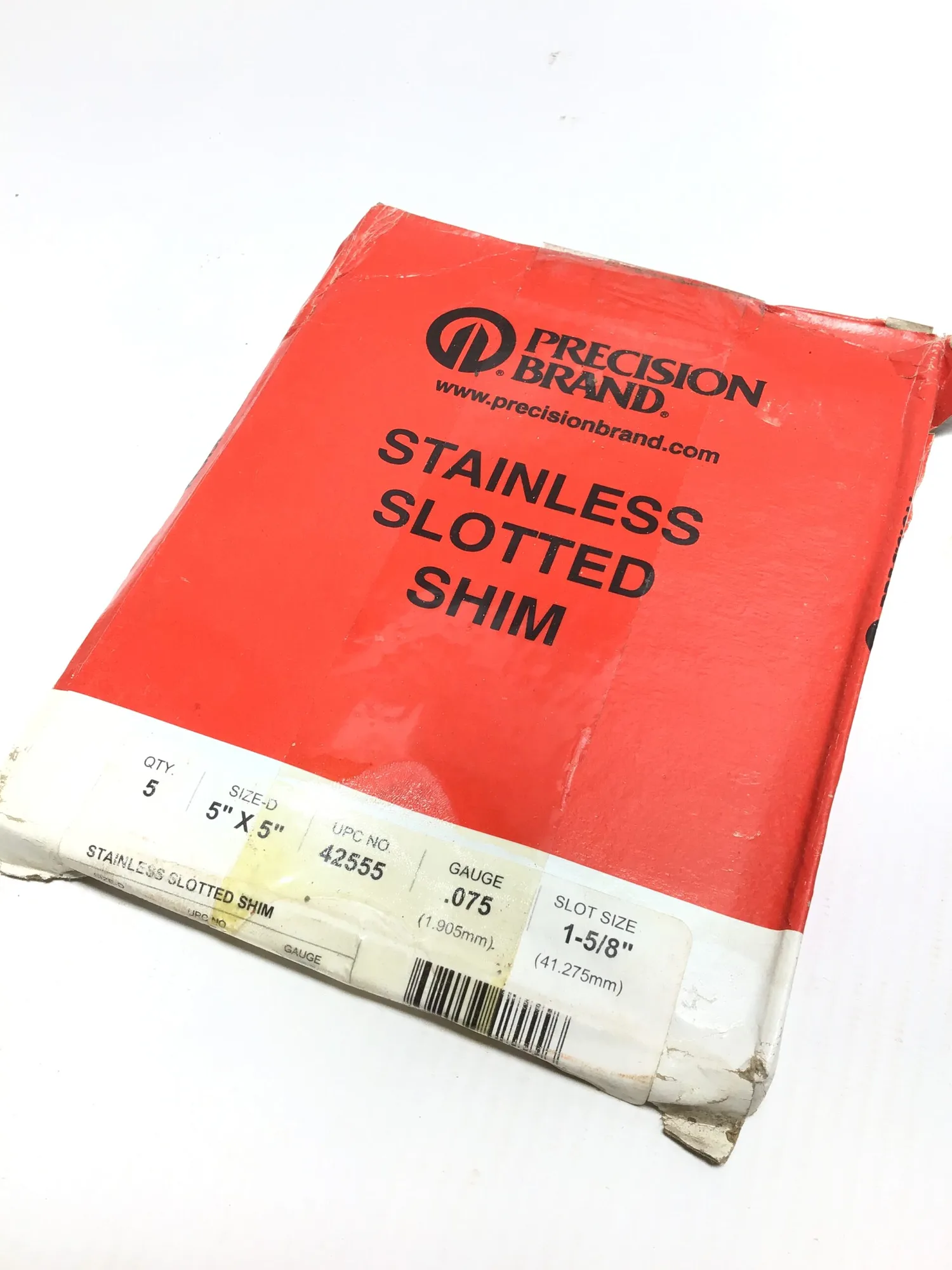 Precision Stainless Slotted Shim Size D 5″X5″ Gauge .075 Slot Size 1-5/8″   (8)