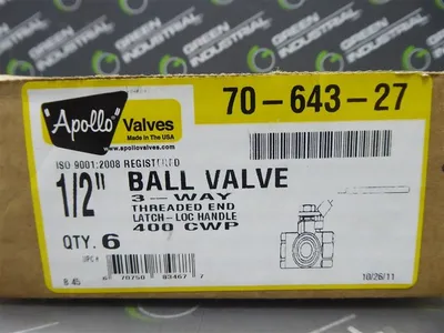 Lot of 6 Apollo 70-643-27 1/2" 3-Way Bronze Ball Valves 400 CWP New NIB
