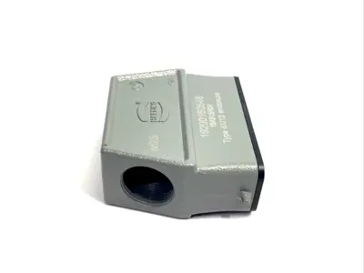USED HARTING CONNECTOR HOOD SIDE ENTRY HC 2 PEGS M25, HAN 16A-GS-M25