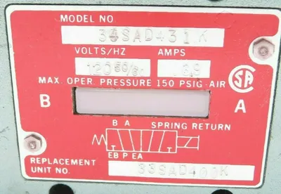 NEW NUMATICS 34SAD431K SOLENOID VALVE