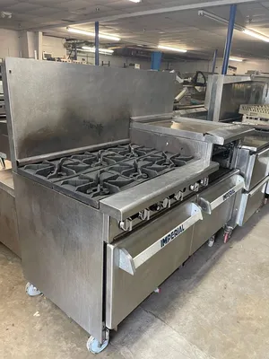 75-0276 Imperial IR-6-RG24 Gas 6 Burner Range 24'' Raised Griddle w/ Broiler