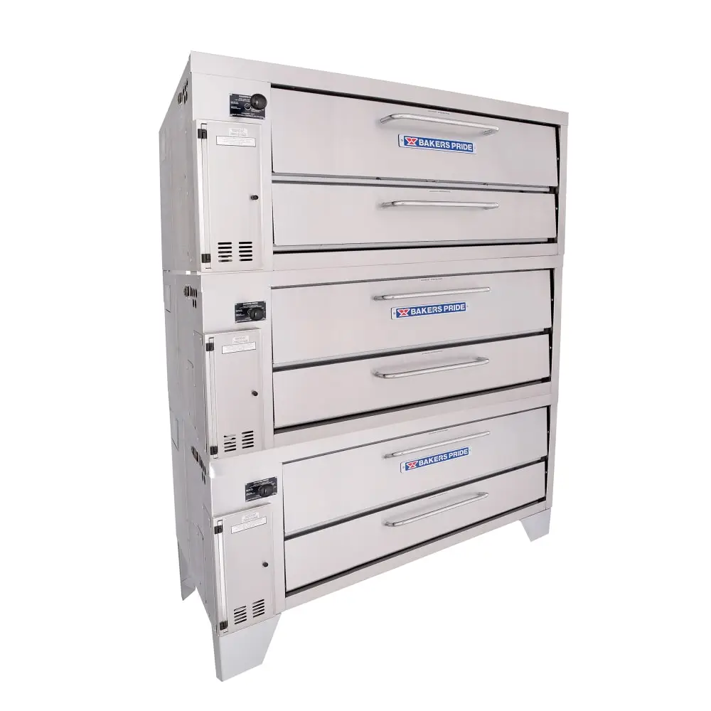 Bakers Pride 3153 Super Deck Floor Model Triple Pizza Deck Oven - Natural Gas
