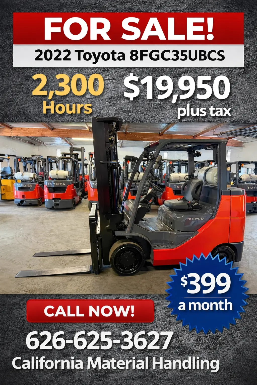 USED 2020 TOYOTA 8FGC35U-BCS