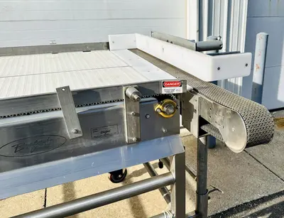 USED BURFORD SO72846 S.S. ACCUMULATION TABLE W/ 2-MOTORS