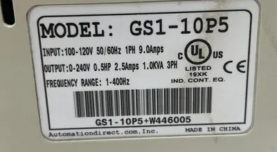 Used AUTOMATIONDIRECT GS1-10P5 Industrial Controls Ohio US | Surplus Asset Holdings #1309763