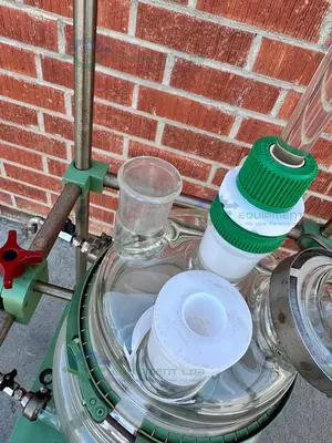 Used CHEMGLASS 20 LITER JACKETED GLASS REACTOR W/ STAND, IMPELLER Reactors California US | Equipment Lab #1394845