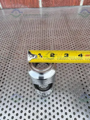 USED LOWTECH STAINLESS STEEL IN LINE SIGHT GLASS W/ 2" SANITARY FITTING