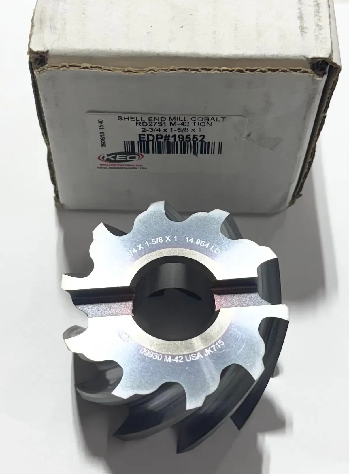 Keo 2-3/4" x 1-5/8" x 1" Cobalt Shell Mill TiCN Coated USA Made