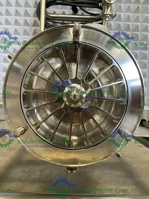 USED FRISTAM FZX2100 3 HP CENTRIFUGAL PUMP ON STAINLESS STEEL ROLLING CART W/ CONTROLLER