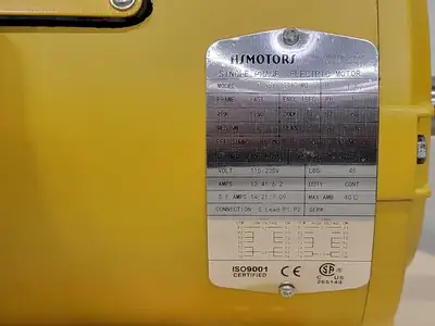 1.5 hp, 115/230 Volts, 1750 Rpm, 145T Industrial Electric Motor