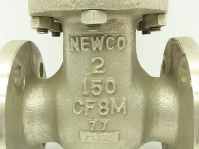 Newco 11F-C8M4-2 Manual  2" Flanged Stainless Gate Valve 150# Raised Face 4-Bolt