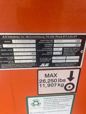 USED 2021 JLG 1350SJP