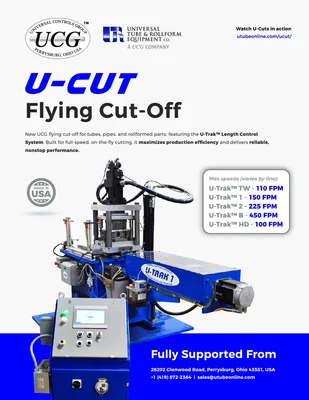New UCG U-Cut Flying Cut Off w/U-Trak™ Length Control System
