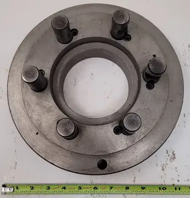 D1-8 LATHE CHUCK BACK PLATE ADAPTER - TYPE D1-8, 1 IN PIN, 11 IN OD, 5.5 IN HUB