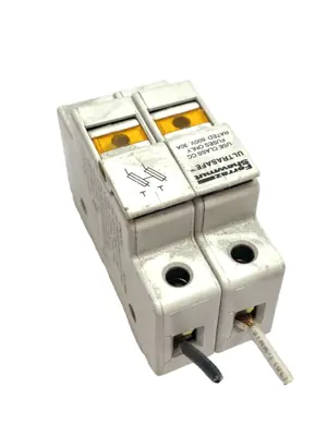 USED FERRAZ SHAWMUT FUSE HOLDER CLASS CC 30A 600V, 2-POLE DIN RAIL LOT OF 3