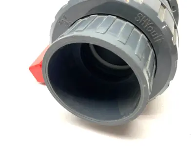 USED SHYOULI PVC DN65 DOUBLE UNION BALL VALVE 3"