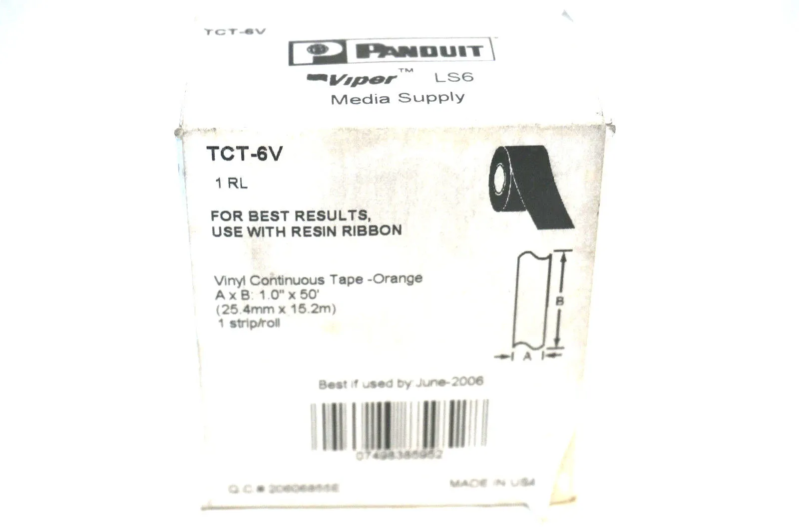 NEW PANDUIT TCT-6V TAPE TCT6V
