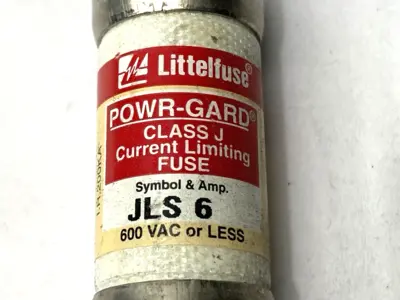 USED LITTELFUSE POWR-GARD CURRENT LIMITING FUSE CLASS J 600VAC 6A